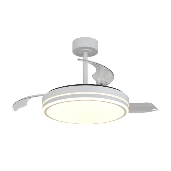 Ventilador retráctil Mantra Luna S Blanco Luz LED 42-91 cm