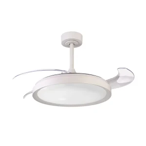 Ventilador retráctil Mantra Mistral Blanco Luz LED 51,5-106 cm