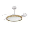 Ventilador Mantra Mistral Blanco y madera Luz LED 51,5-106 cm