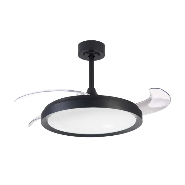 Ventilador retráctil Mantra Mistral Negro Luz LED 51,5-106 cm