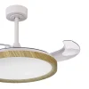 Ventilador Mantra Mistral Blanco y madera Luz LED 51,5-106 cm
