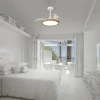 Ventilador Mantra Mistral MINI Blanco y madera Luz LED 45-91 cm