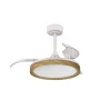 Ventilador Mantra Mistral MINI Blanco y madera Luz LED 45-91 cm