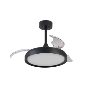 Ventilador retráctil Mantra Mistral MINI Negro Luz LED 45-91 cm