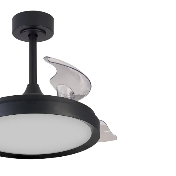 Ventilador retráctil Mantra Mistral MINI Negro Luz LED 45-91 cm