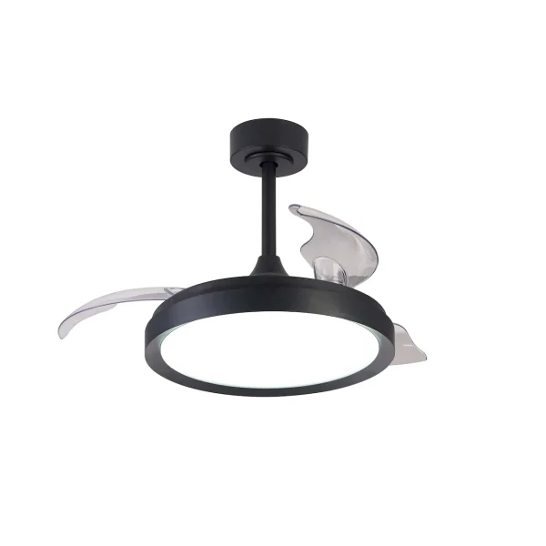 Ventilador retráctil Mantra Mistral MINI Negro Luz LED 45-91 cm
