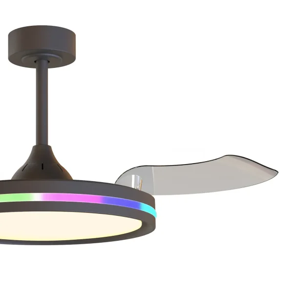 Ventilador retráctil Mantra North Negro Luz LED 43-91 cm