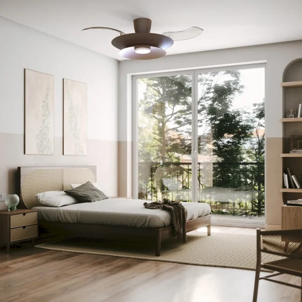 Ventilador retráctil Mantra Patagonia Marron Luz LED 52-106 cm