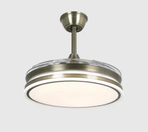 Ventilador retráctil Mimax Calima L cuero LED 50-108 cm