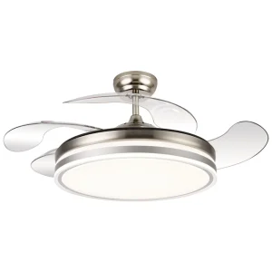 Ventilador retráctil Mimax Calima L níquel LED 50-108 cm