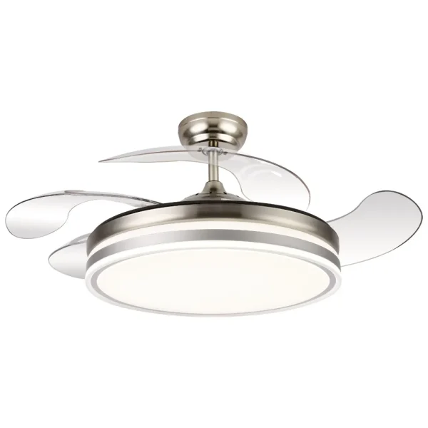 Ventilador retráctil Mimax Calima L níquel LED 50-108 cm