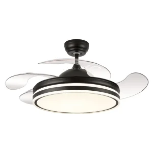 Ventilador retráctil Mimax Calima S negro LED 40-90 cm