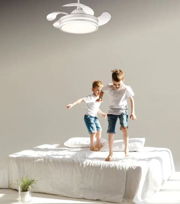 Ventilador retráctil Mimax Calima S blanco LED 40-90 cm
