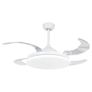 Ventilador retráctil Mimax Zephyr L blanco LED 50-107 cm