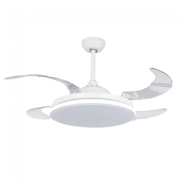 Ventilador retráctil Mimax Zephyr L blanco LED 50-107 cm