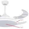 Ventilador retráctil Mimax Zephyr L blanco LED 50-107 cm