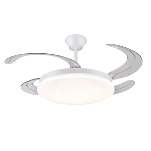 Ventilador retráctil P&B Agata L blanco LED 50-108 cm