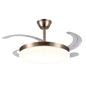 Ventilador retráctil P&B Agata L cuero LED 50-108 cm