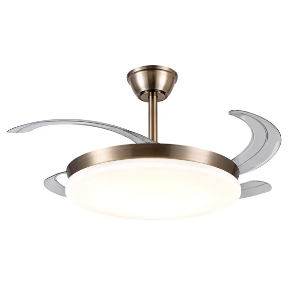 Ventilador retráctil P&B Agata L cuero LED 50-108 cm