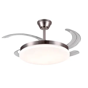 Ventilador retráctil P&B Agata L níquel LED 50-108 cm