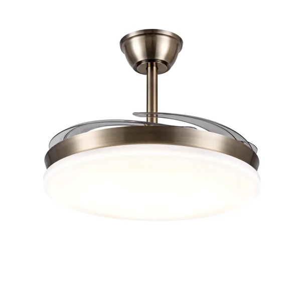 Ventilador retráctil P&B Agata L cuero LED 50-108 cm