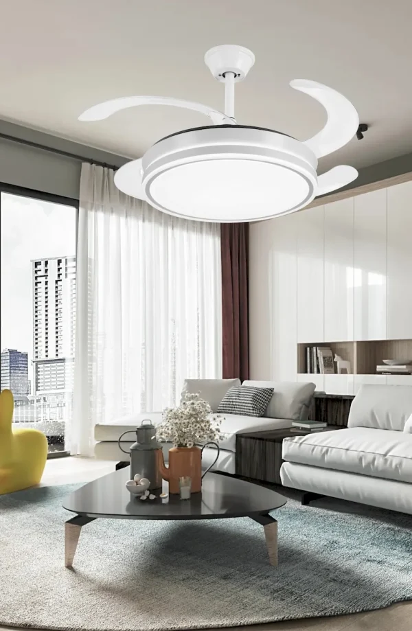 Ventilador retráctil P&B Ambra L blanco LED 50-108 cm