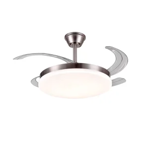 Ventilador retráctil P&B Chloe L níquel LED 50-108 cm
