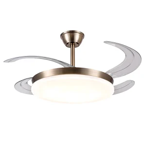 Ventilador retráctil P&B Chloe XL cuero LED 50-122 cm