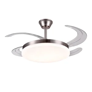 Ventilador retráctil P&B Chloe XL níquel LED 50-122 cm