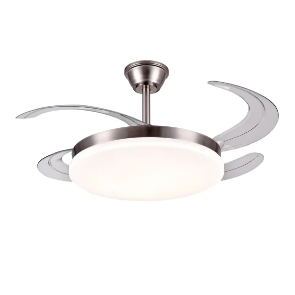 Ventilador retráctil P&B Chloe XL níquel LED 50-122 cm
