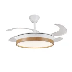 Ventilador retráctil P&B Fiona L blanco madera LED 50-108 cm