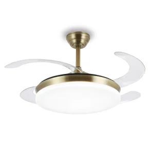 Ventilador retráctil P&B Isabella L cuero LED 50-108 cm
