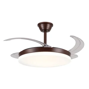 Ventilador retráctil P&B Isabella L marrón LED 50-108 cm