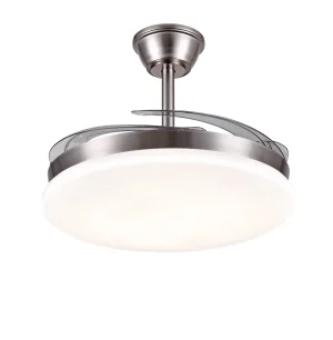 Ventilador retráctil P&B Isabella L níquel LED 50-108 cm