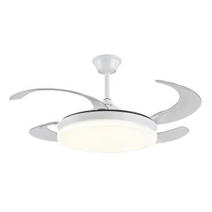 Ventilador retráctil P&B Isabella XL blanco LED 50-122 cm
