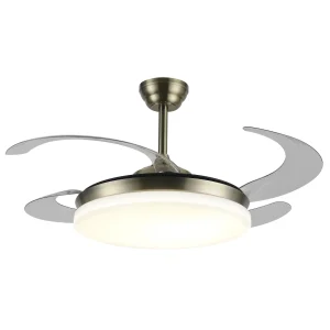 Ventilador retráctil P&B Isabella XL cuero LED 50-122 cm