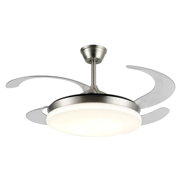 Ventilador retráctil P&B Isabella XL níquel LED 50-122 cm
