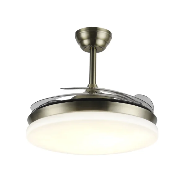 Ventilador retráctil P&B Isabella XL cuero LED 50-122 cm