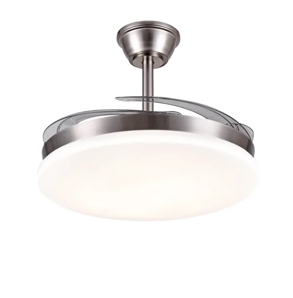 Ventilador retráctil P&B Isabella XL níquel LED 50-122 cm