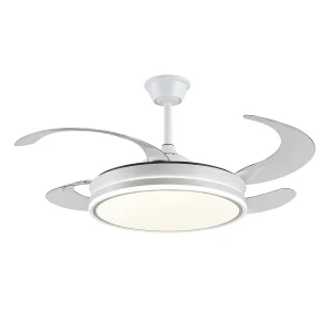 Ventilador retráctil P&B Ambra XL blanco LED 50-122 cm