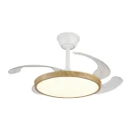 Ventilador retráctil P&B Melody S blanco y madera LED 41-92 cm