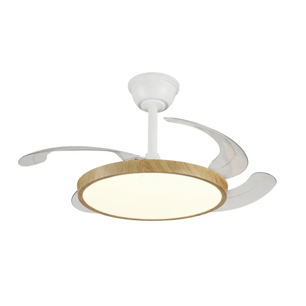 Ventilador retráctil P&B Melody S blanco y madera LED 41-92 cm