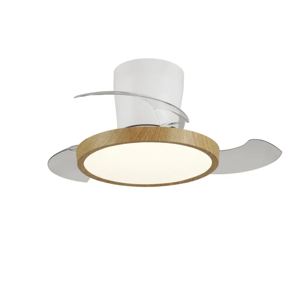 Ventilador retráctil P&B Melody XS Base blanco madera LED 30-68 cm
