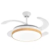 Ventilador retráctil P&B Mina L blanco madera LED 40-92 cm