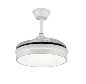 Ventilador retráctil P&B Mina S blanco LED 40-92 cm