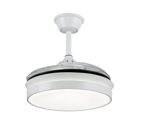 Ventilador retráctil P&B Mina S blanco LED 40-92 cm