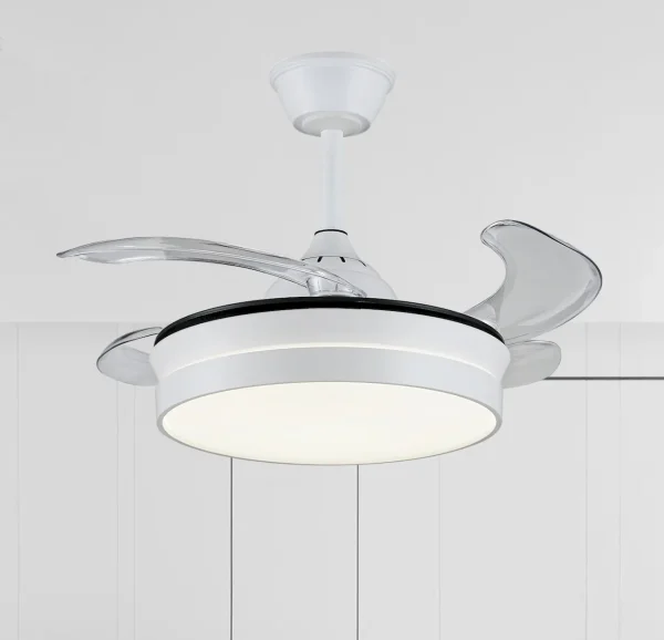 Ventilador retráctil P&B Mina S blanco LED 40-92 cm