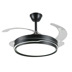 Ventilador retráctil P&B Selina L negro LED 50-108 cm