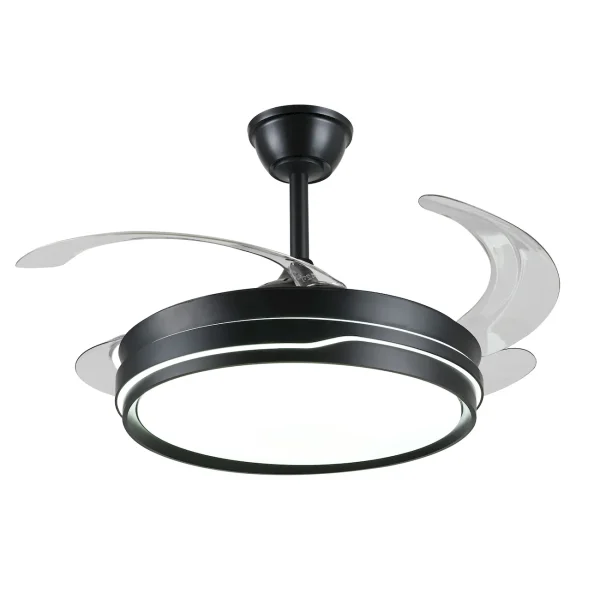 Ventilador retráctil P&B Selina L negro LED 50-108 cm