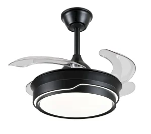 Ventilador retráctil P&B Selina S negro LED 40-92 cm